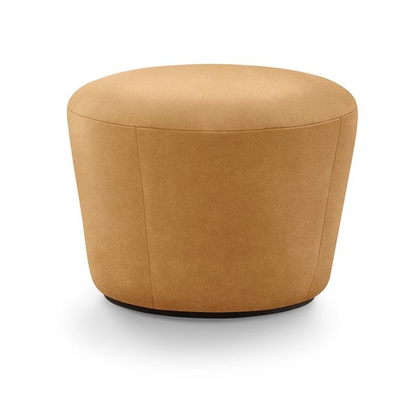 Brązowy skórzany puf EMKO Naïve, ø 52 cm