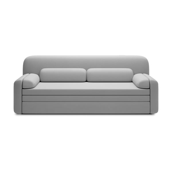Jasnoszara aksamitna rozkładana/ze schowkiem sofa 236 cm Elioss – ELTAP