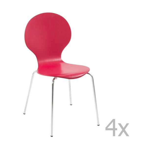 Zestaw 4 czerwonych krzeseł Actona Marcus Dining Chair