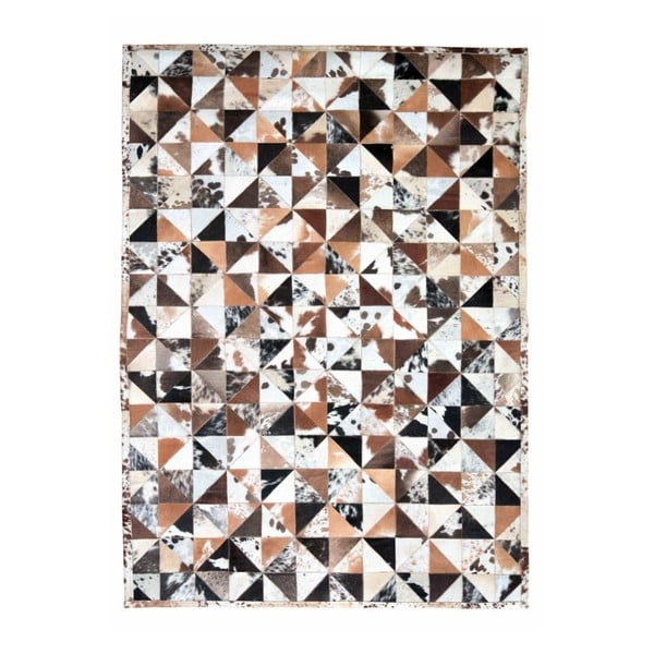 Biało-brązowy dywan ze skóry bydlęcej Hide, 300x200 cm