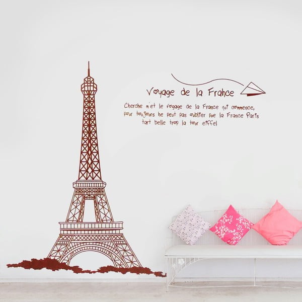 Naklejka ścienna Paryż i Wieża Eiffela, 60x90 cm