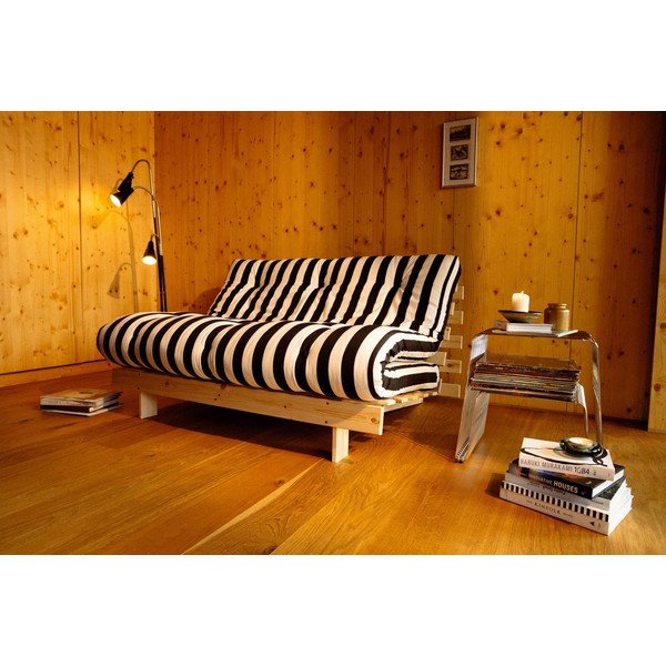 Czarno-biała rozkładana sofa 140 cm Roots – Karup-image-1