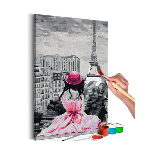 Zestaw płótna, farb i pędzli DIY Artgeist Eiffel Tower View, 60x40 cm
