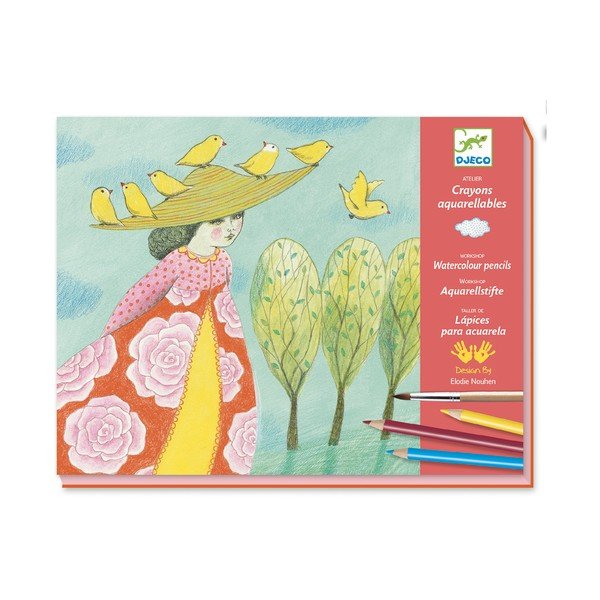 Zestaw artystyczny z akwarelowymi pastelami Djeco Atelier Przyroda-image-2