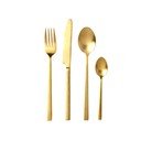 Stalowe sztućce w kolorze mosiądzu 16 szt. Brass – Bitz