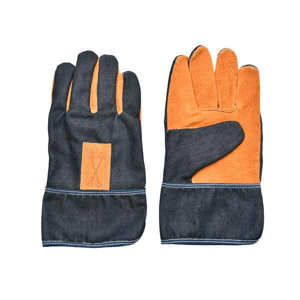 Niebiesko-pomarańczowe rękawice ogrodowe Esschert Design Denim-image-3