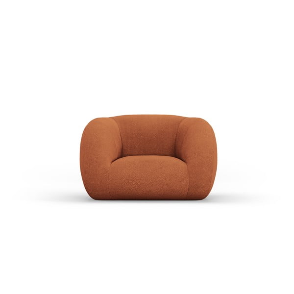 Pomarańczowy fotel z materiału bouclé Essen – Cosmopolitan Design