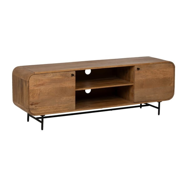 Brązowa szafka pod TV z litego drewna mango 160x55x40 cm Kaya – Ixia