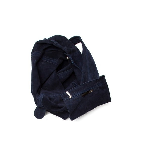 Granatowa torebka skórzana Roberta M 885 Blu-image-3