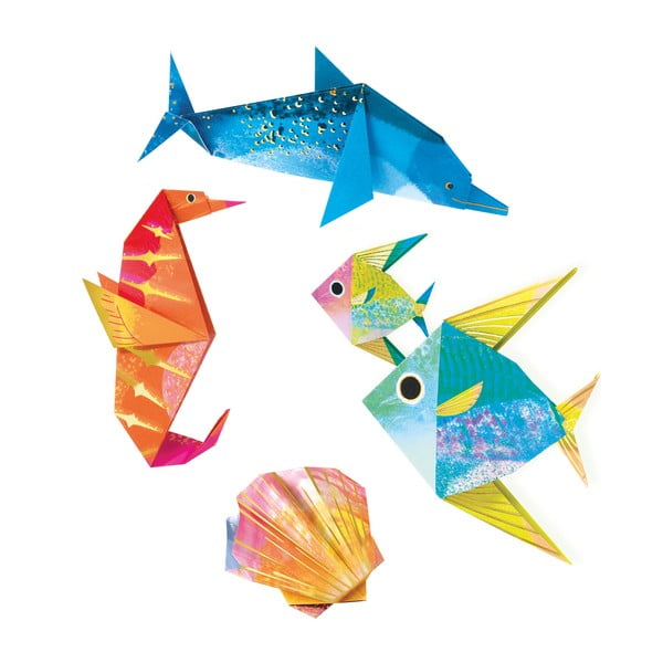 Zestaw 24 sztuk z origami z instrukcją Djeco Neon Glam Sea
