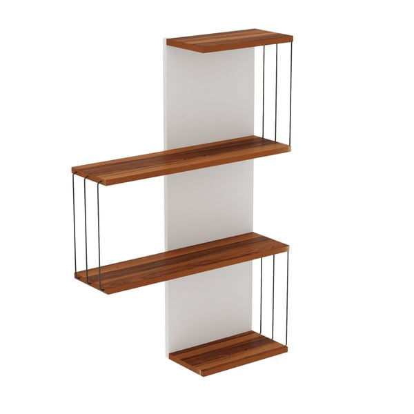 Biało-naturalna wielopoziomowa półka w dekorze sosny 64 cm Cambel – Kalune Design