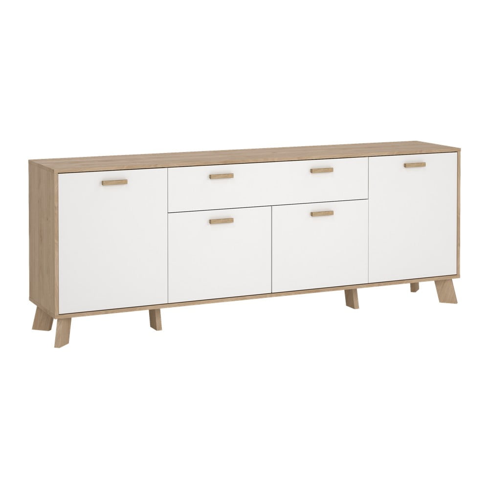 Biało-naturalna komoda w dekorze dębu 196x73x39 cm Ikast – Tvilum (zdjęcie 6)