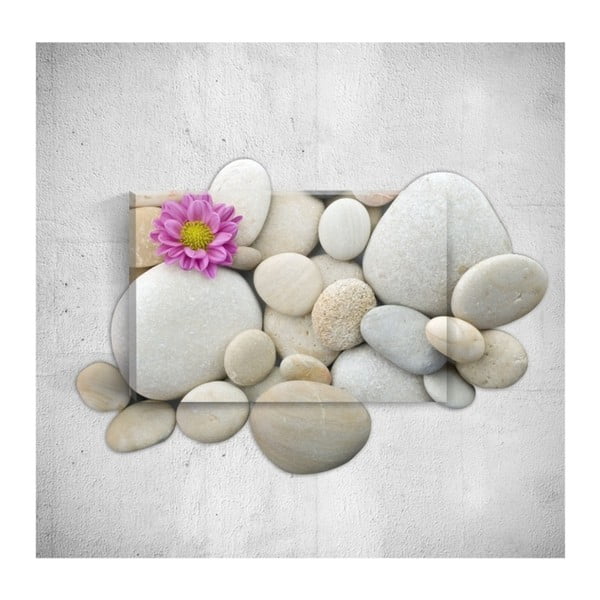 Obraz 3D Mosticx Pebbles With Flower, 40x60 cm