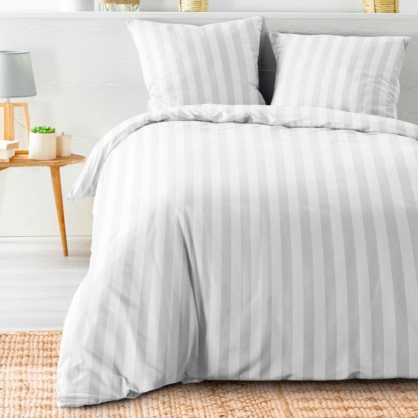 Biała pościel dwuosobowa z mikrowłókna 240x220 cm Cleo – douceur d'intérieur-image-1