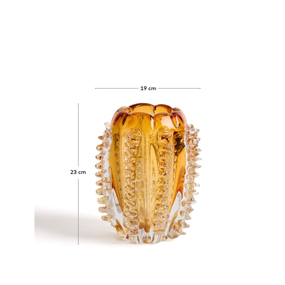 Pomarańczowy szklany ręcznie wykonany wazon (wysokość 23 cm) Nicora – Kave Home (zdjęcie 9)