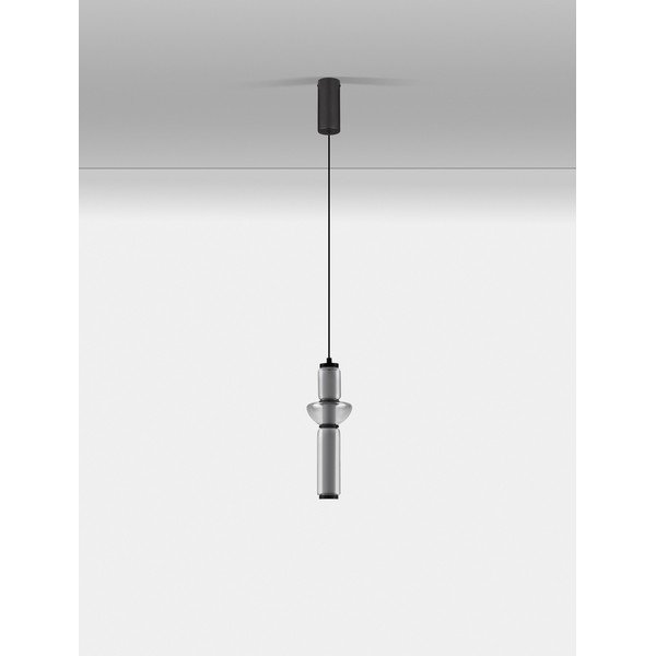 Szara szklana lampa wisząca LED ze ściemniaczem ø 12 cm Ulon – Nova Luce-image-3