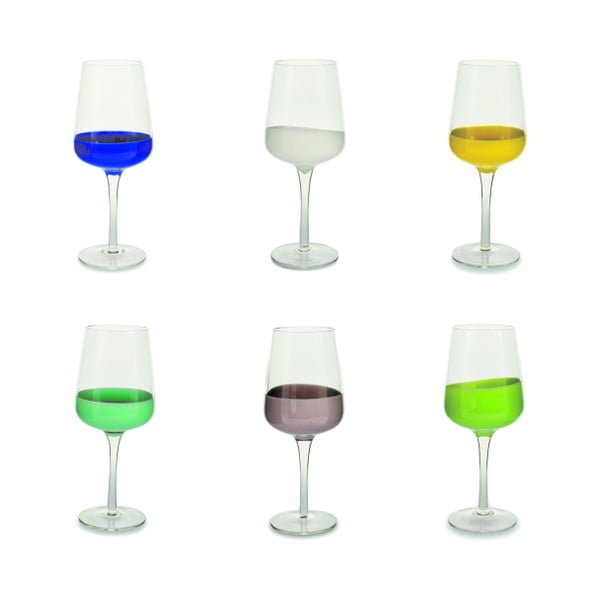Zestaw 6 kolorowych kieliszków do wina Villa d'Este Miami Marrakesh, 430 ml