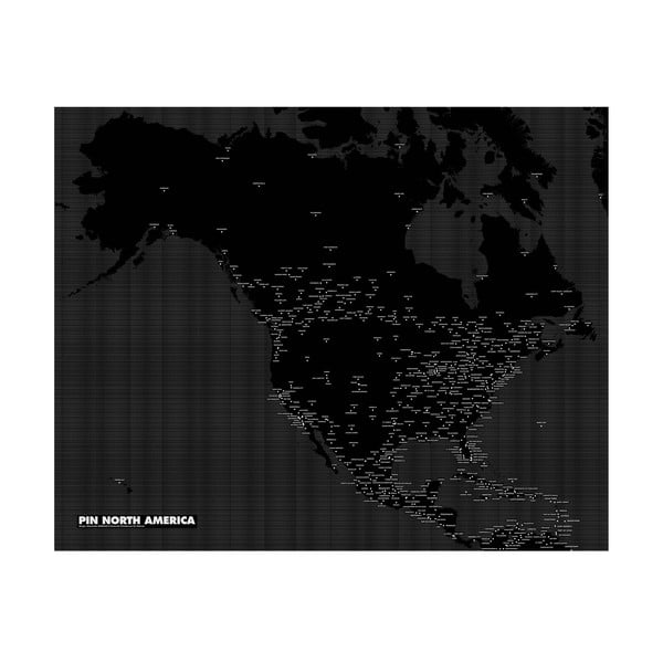 Czarna mapa ścienna Palomar Pin Country Ameryka Północna