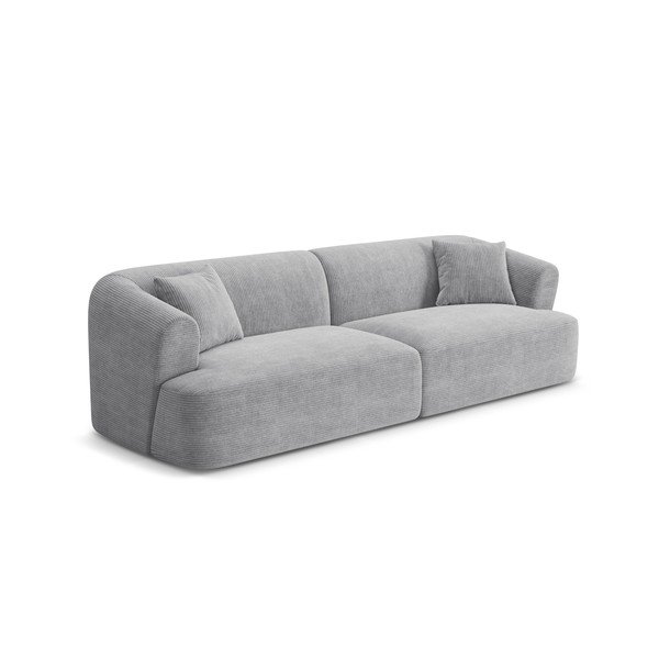 Jasnoszara sztruksowa sofa 255 cm Campi – Cosmopolitan Design-image-2