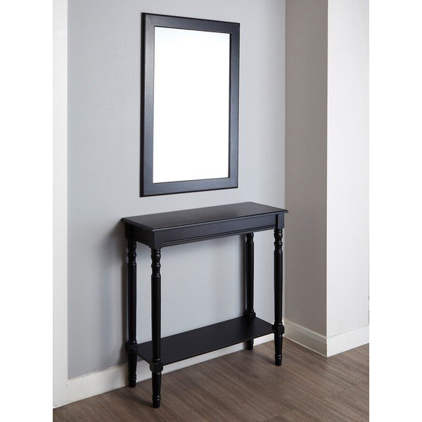 Czarna konsola z litego drewna sosnowego 30x80 cm Heritage – Premier Housewares-image-2