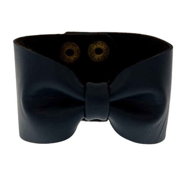 Bransoletka Leather Bow Navy Blue
