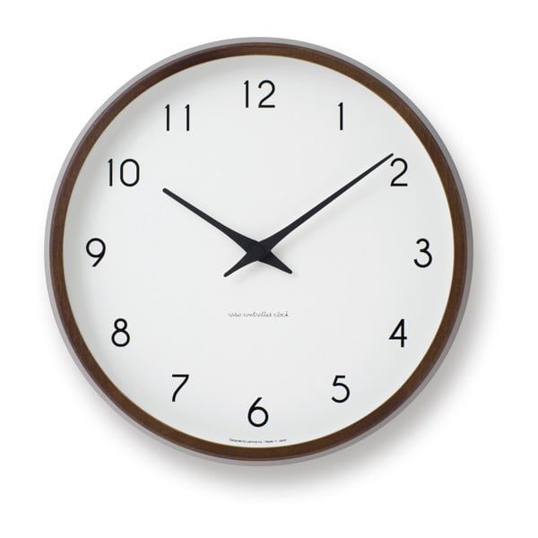 Zegar w ciemnobrązowej ramie Lemnos Clock, ⌀ 29,4 cm