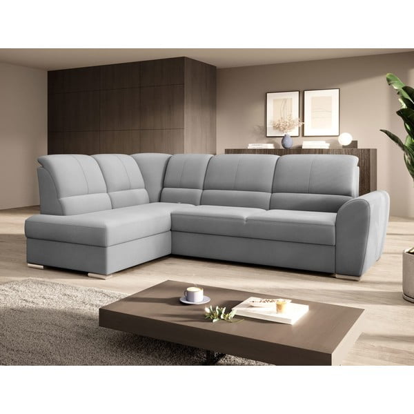 Szary aksamitny rozkładany/ze schowkiem narożnik (lewostronny/w kształcie litery L) Siber – ELTAP-image-4