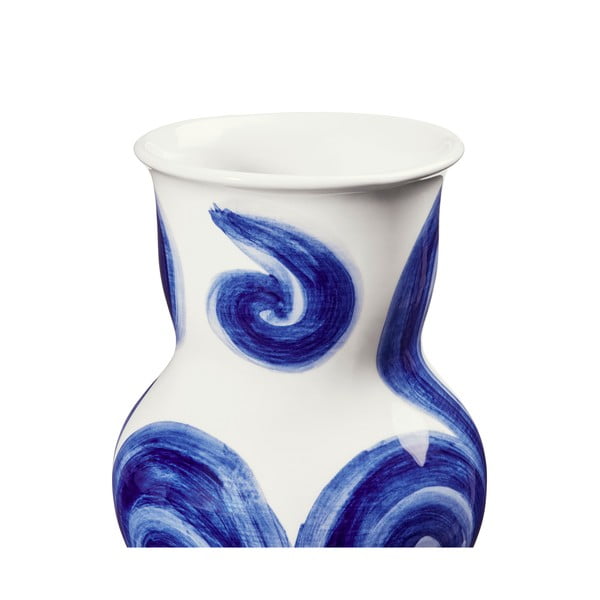 Niebieski kamionkowy ręcznie malowany wazon Tulle – Kähler Design-image-3