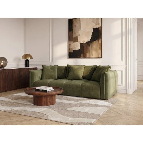 Zielona sofa z tkaniny szenilowej Harlem – Bobochic Paris-image-2