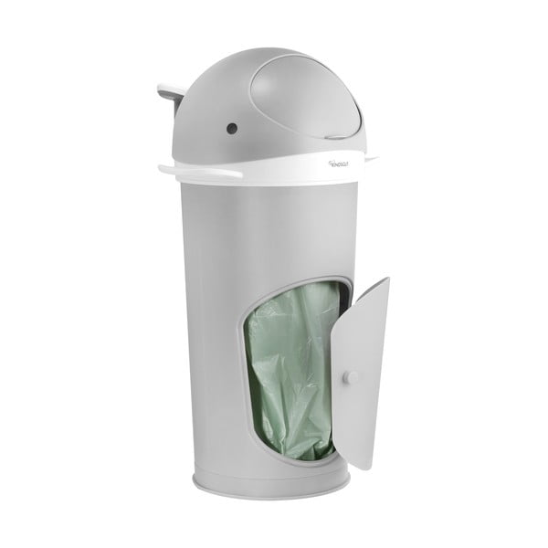 Jasnoszary plastikowy kosz na pieluchy 25 l Whale – Kindsgut-image-3