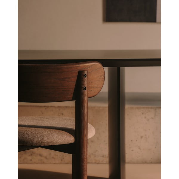 Brązowo-kremowe krzesła z litego drewna dębowego zestaw 2 szt. Nebai – Kave Home-image-3