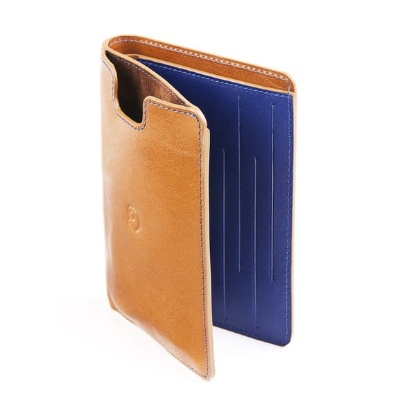 Danny P. skórzany portfel Pocket z kieszenią na iPhone 5S Cognac