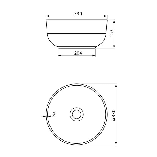 Biała ceramiczna okrągła umywalka ø 33 cm Emmi – Sapho-image-3
