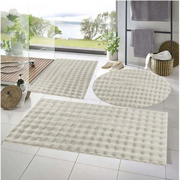 Kremowe dywaniki łazienkowe zestaw 3 szt. 60x100 cm Powder – Mila Home