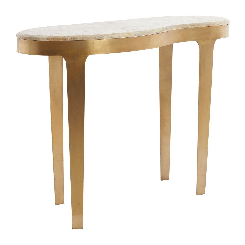 Konsola z marmurowym blatem w kolorze brązu/szarobrązowa 40x110 cm Giulio – Light & Living