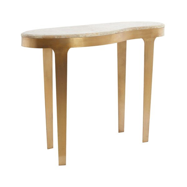 Konsola z marmurowym blatem w kolorze brązu/szarobrązowa 40x110 cm Giulio – Light & Living