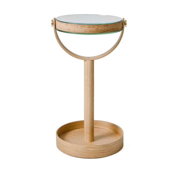 Lustro powiększające z drewnianą ramą (5x) kosmetyczne ø 19,5 cm Magnify – Wireworks-image-1