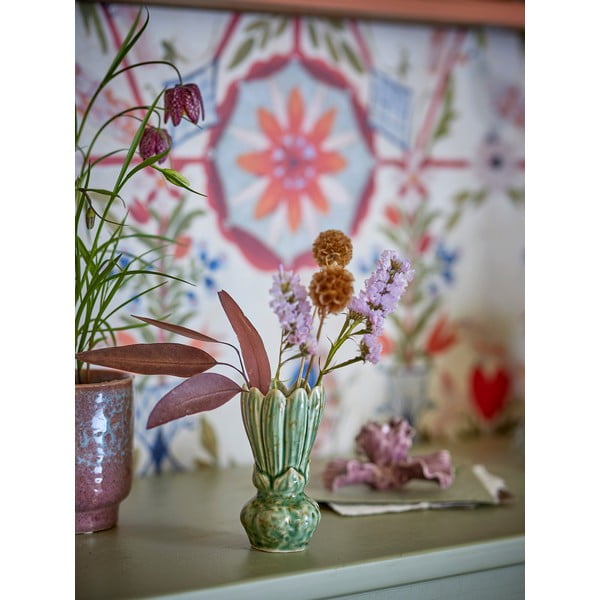 Zielony kamionkowy wazon (wysokość 12 cm) Cyrill – Bloomingville-image-1