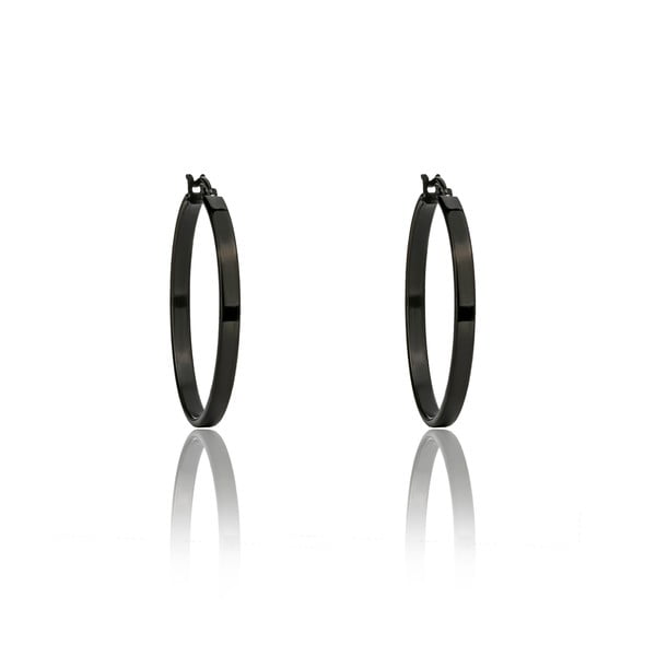 Okrągłe kolczyki w czarnym kolorze ze stali nierdzewnej Emily Westwood Rebeca