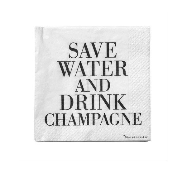 Zestaw 20 serwetek Bloomingville Save Water, 25x25 cm