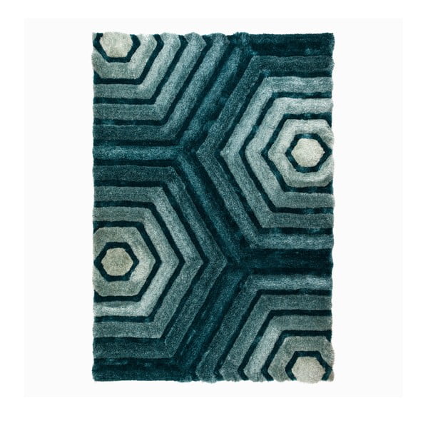 Niebieskozielony dywan Flair Rugs Hexagon Duck, 80x150 cm