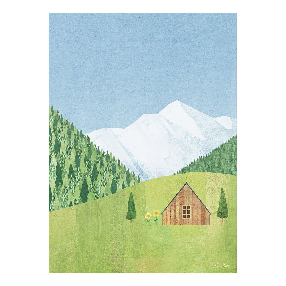 Plakat 30x40 cm Mountain Cabin – Travelposter
