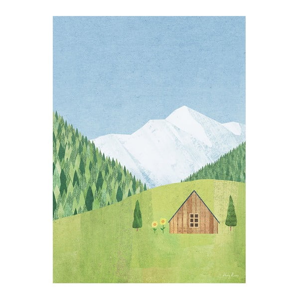 Plakat 30x40 cm Mountain Cabin – Travelposter