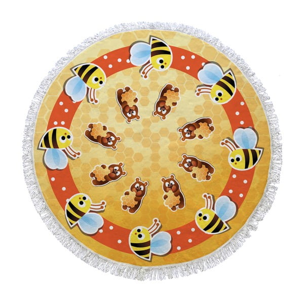 Okrągły ręcznik Honey Bee, ⌀ 105 cm