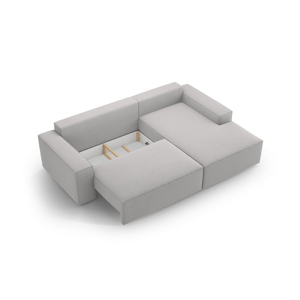 Jasnoszary rozkładany narożnik (prawostronny) Jodie – Micadoni Home-image-4