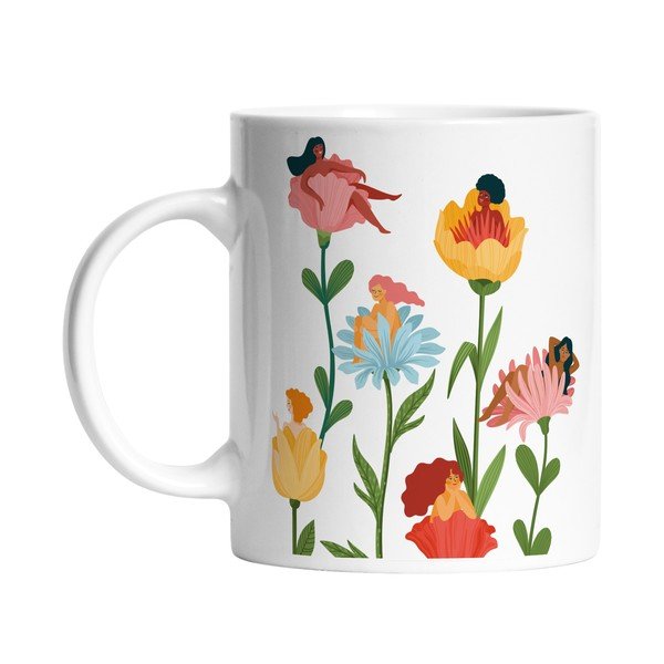 Biały kubek ceramiczny Butter Kings Flower Or Woman, 330 ml-image-2