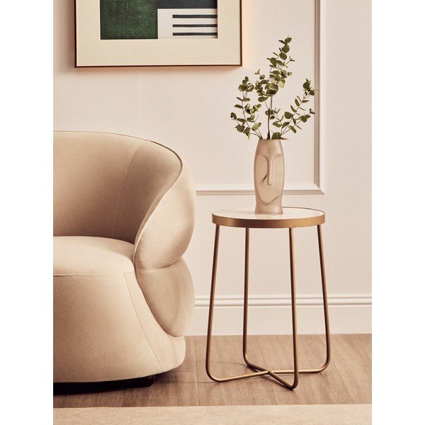 Okrągły stolik z marmurowym blatem ø 36 cm Shalimar – Premier Housewares-image-1