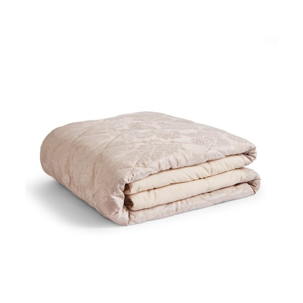 Beżowa adamaszkowa narzuta pikowana 240x260 cm Damask Jacquard – Catherine Lansfield