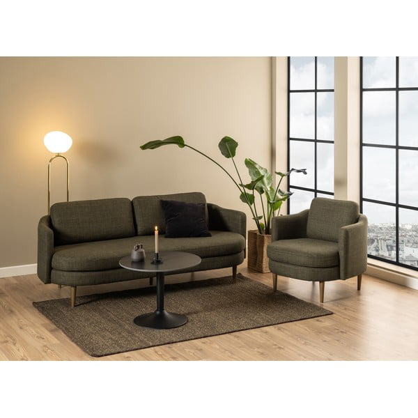 Czarny okrągły stolik z ceramicznym blatem ø 60 cm Malta – Actona-image-2