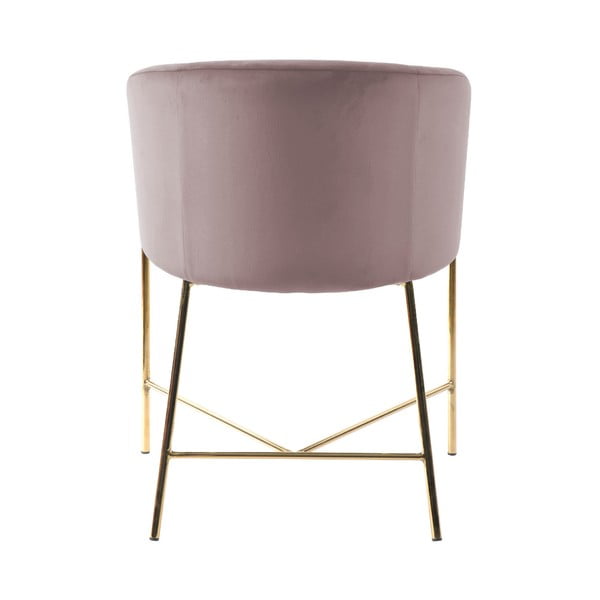 Różowe krzesło z nogami w kolorze złota Interstil Nelson-image-4